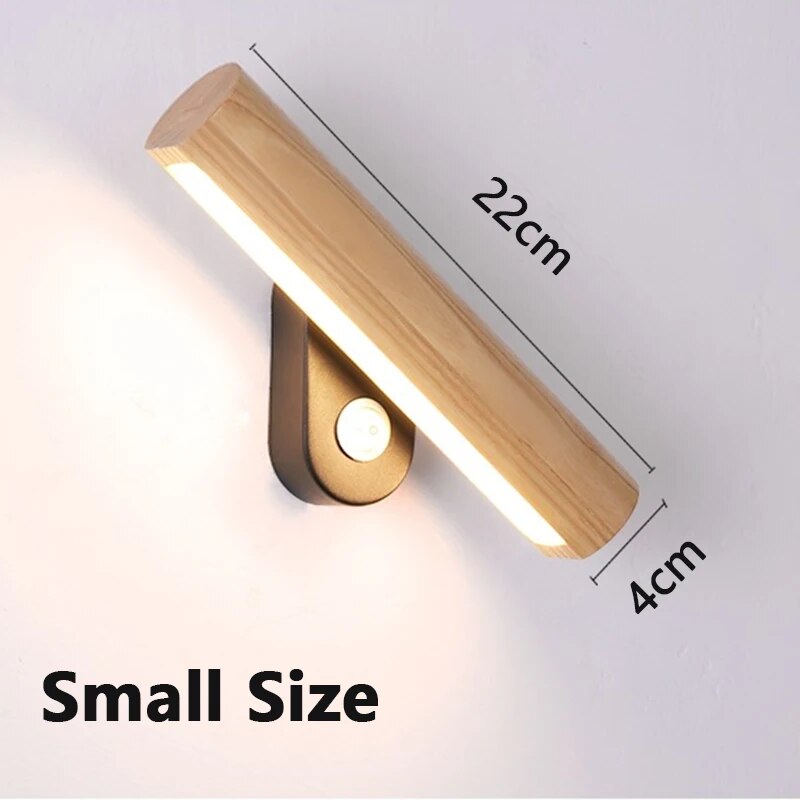 Applique murale Rotative en bois et LED