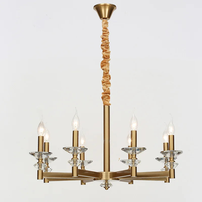Lustre en cristal de style industriel européen rétro en fer
