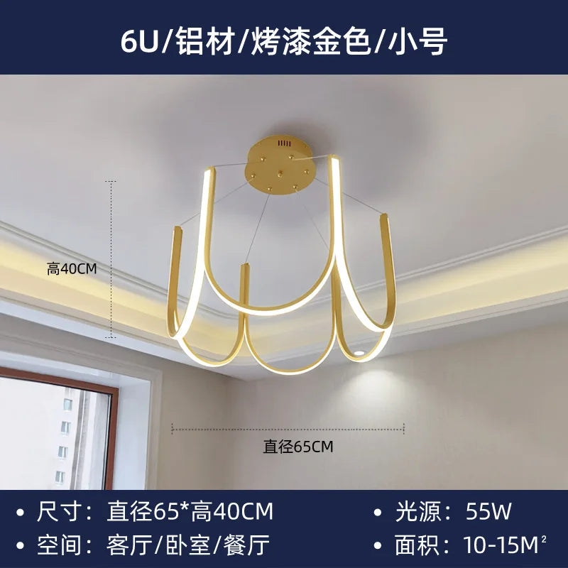 Suspension lumineuse LED "U Nordic" créative postmoderne