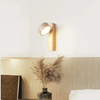 Applique murale Bois Noyer LED with Rotating Switch