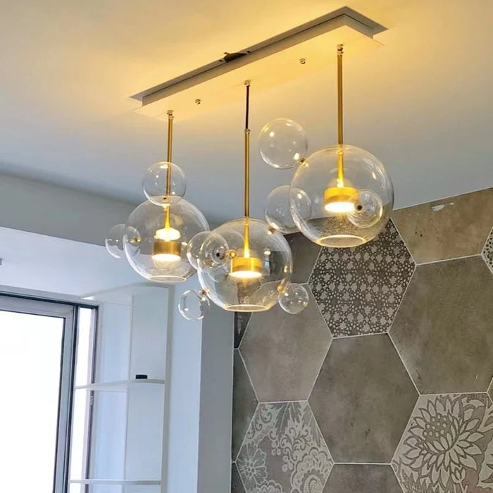 Lustre LED Boules en Verre Design Moderne Éclatant