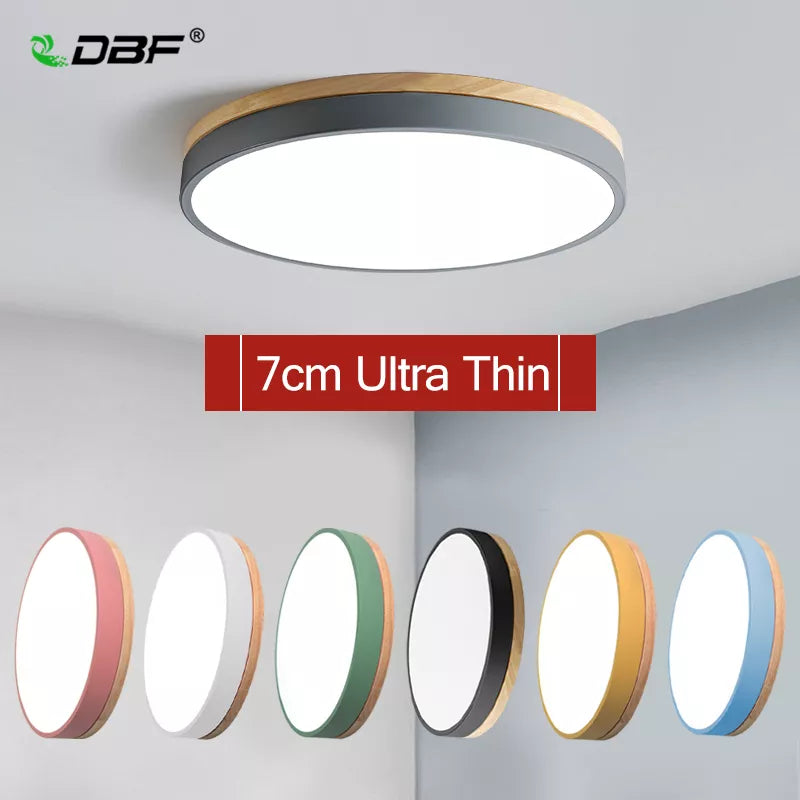 Plafonnier Nordique LED en Bois à 7 Couleurs pour Salon - 3 Lumières Ajustables - Idéal pour Chambre et Couloir