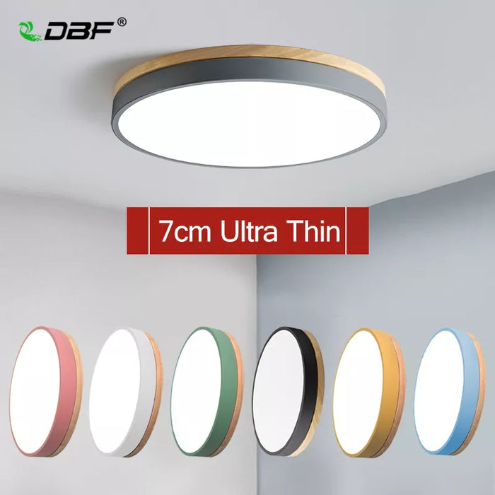 Plafonnier Nordique LED en Bois à 7 Couleurs pour Salon - 3 Lumières Ajustables - Idéal pour Chambre et Couloir