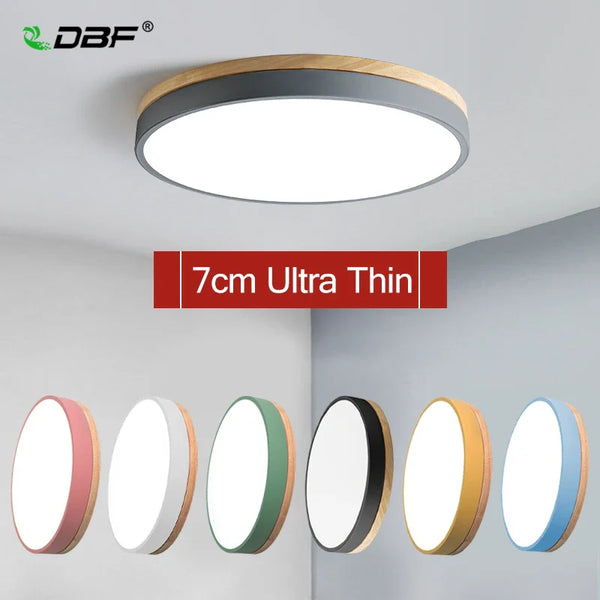 Plafonnier LED en bois nordique avec lumières ajustables