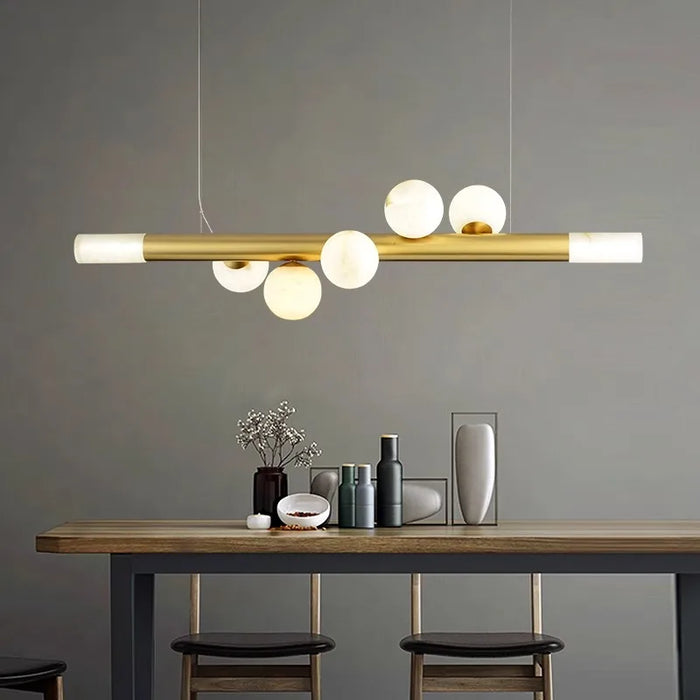 Lustre Luxe en Marbre Véritable Post-Moderne pour Bar