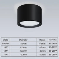Mini LED Plafonnier Dimmable en Grain de Bois - Éclairage de Surface
