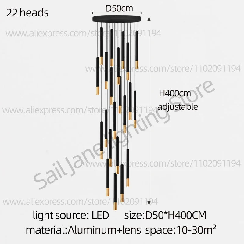 Lustre LED Tubulaire Premium pour Éclairage Intérieur de Restaurant