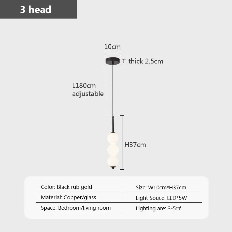 Suspension design boules en verre nordique LED cuivre Vent Gourde Décoration