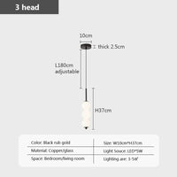 Suspension design boules en verre nordique LED cuivre Vent Gourde Décoration