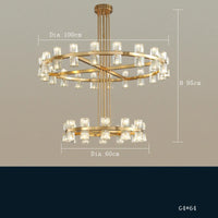 Lustre LED en cuivre et cristal - Luxe et Modernité