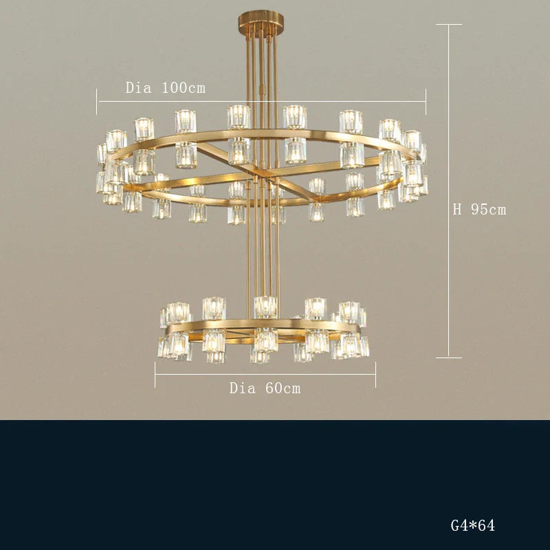 Lustre en laiton et cristal Luxe & Élégance