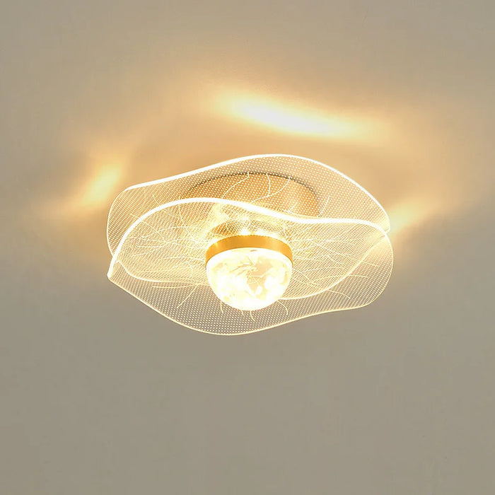 Plafonnier LED Doré Nordic Brand, Acrylique Moderne