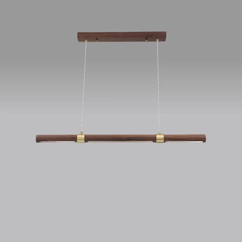 Lustre Long en Bois Élégant