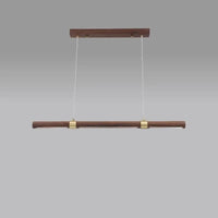 Lustre Long en Bois Élégant
