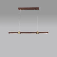 Lustre Long en Bois avec Éclairage LED Suspendu - Élégance Illuminée
