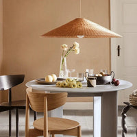 Lampe Suspendue en Rotin Design Japonais Zen Artistique, Style Rétro