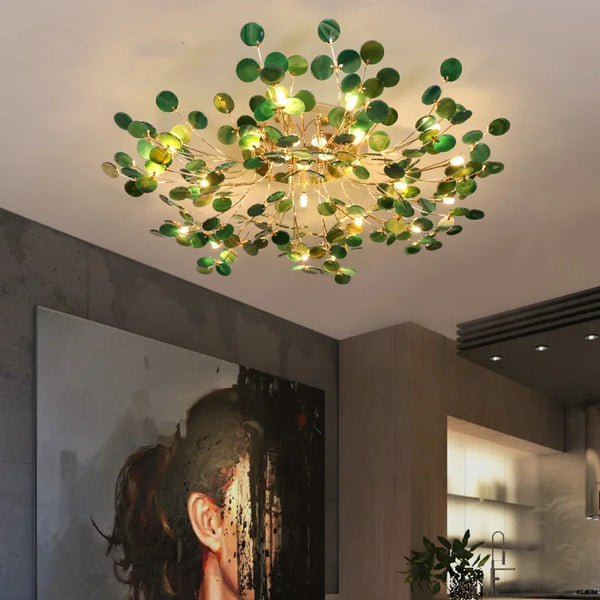 Plafonnier nordique en jade naturel Agateroyal