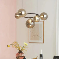 Lampe suspendue d'art en verre fumé de luxe