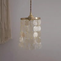 Suspension de luxe en cuivre avec coquillages naturels - Édition Rétro Chic