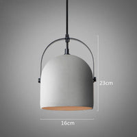Suspension minimaliste en béton rétro avec éclairage LED innovant