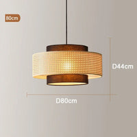 Suspension Design Bambou Rotin avec LED.