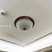 Plafonnier LUMIÈRE D'AMBIANCE LED rond or/noir/Bronze pour couloir salon cuisine