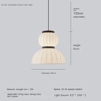 Lustre boule ovale en tissu japonais en soie design