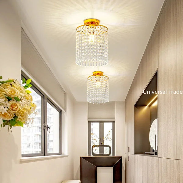 Plafonnier LED Luxe en Cristal K9 avec Structure en Acier Inoxydable