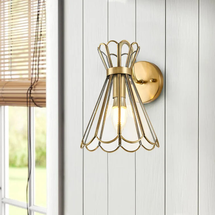 Applique murale LED de luxe en cuivre massif