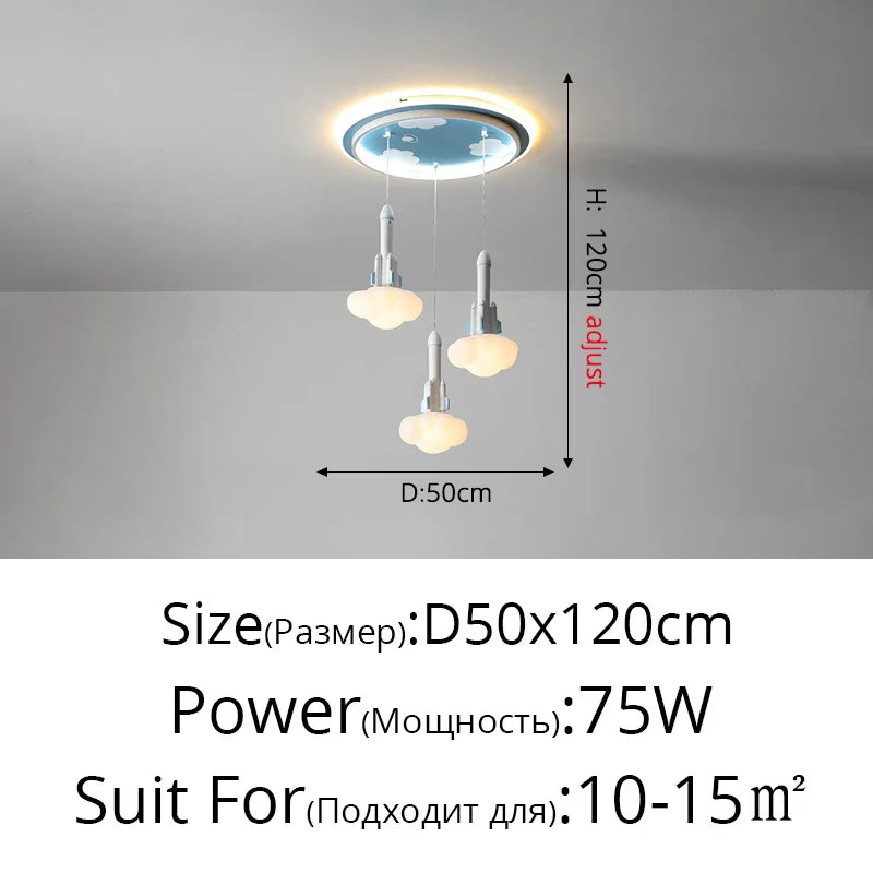 Lustre LED Créatif Trois Têtes pour Enfants - Design Enfance Brillante
