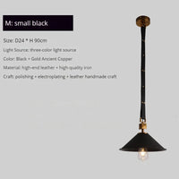 Lustre moderne en cuir avec suspension lumière et verre cristal de luxe