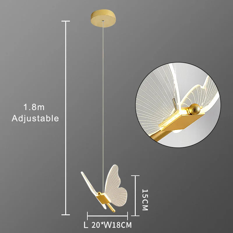 Suspension LED papillon nordique