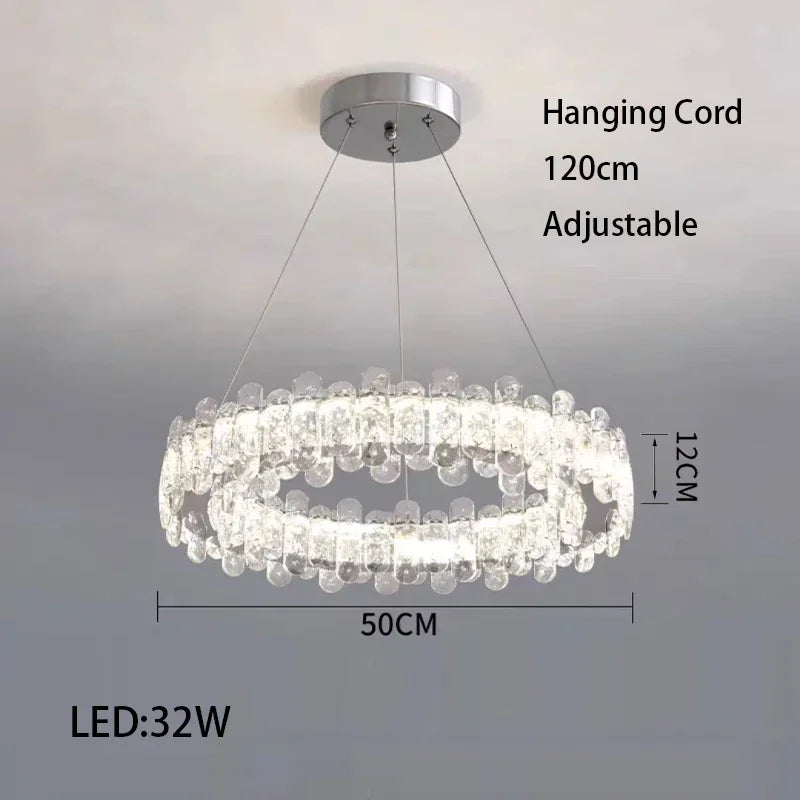 Lustre moderne en cristal avec lampes LED pour une décoration sophistiquée