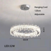 Lustre moderne en cristal avec lampes LED pour une décoration sophistiquée