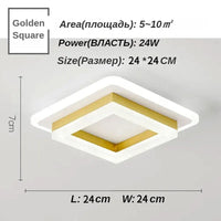 Plafonnier Carré LED Moderne Nordique pour Intérieur