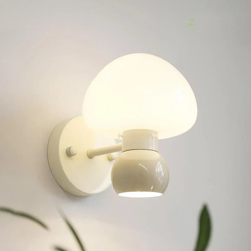 Applique murale crème champignon avec Double tête G9