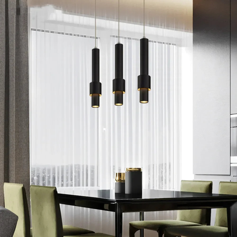 Suspension LED Tube Design Épuré