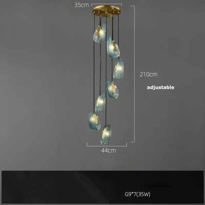 Lampes suspendues design en verre bleu pour couloir, Bar et chambre - Suspension Luminaire Moderne
