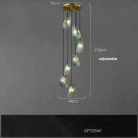 Lampes suspendues design en verre bleu pour couloir, Bar et chambre - Suspension Luminaire Moderne