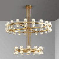 Lustre LED en cuivre et cristal - Luxe et Modernité
