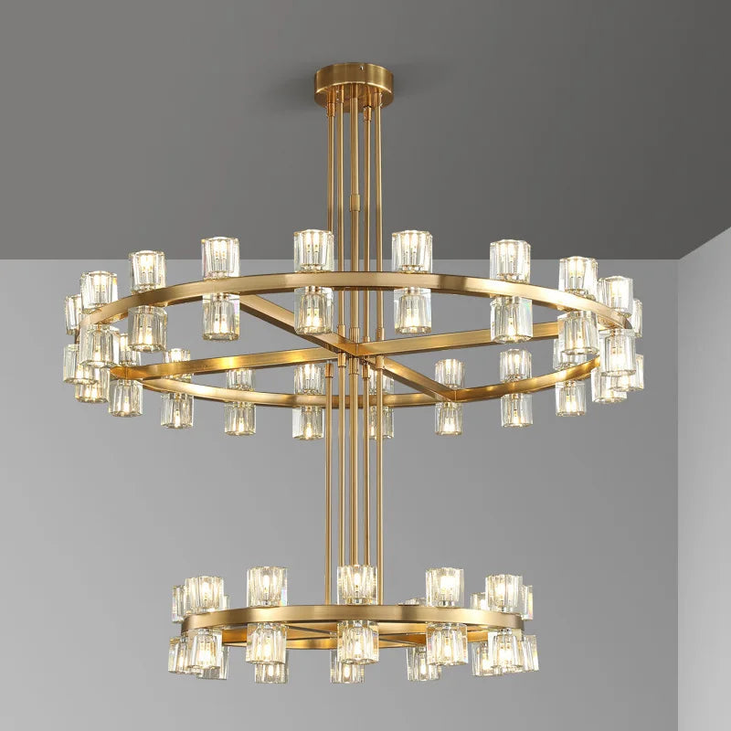 Lustre en laiton et cristal Luxe & Élégance