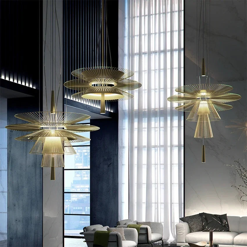 Lustre de Luxe Sandyha LED en Métal - Lampe Suspendue Décorative