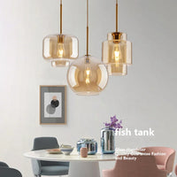 Suspension Design Nordique en Verre LED - Luminaire Décoratif d'Intérieur