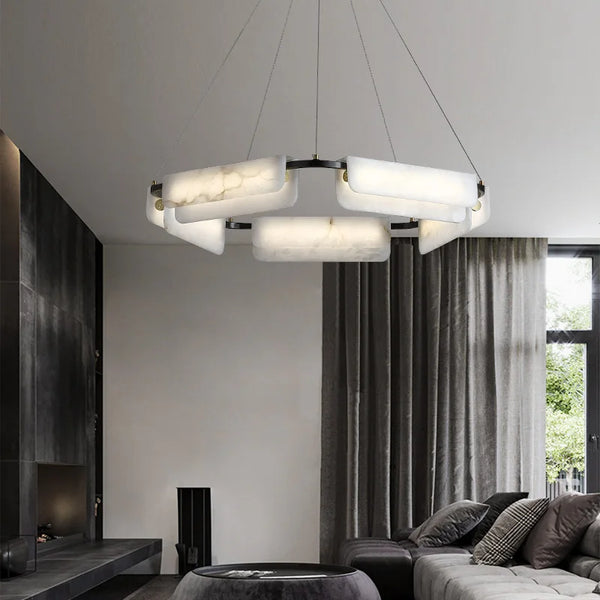 Lustre de luxe en marbre naturel