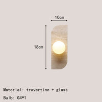 Applique murale en pierre naturelle et verre - Ampoule G4