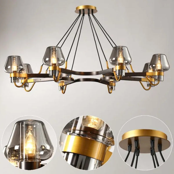 Suspension LED en verre moderniste