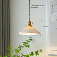 Suspension Vintage en céramique et cuivre au design nordique
