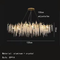 Applique murale LED en cristal et aluminium doré - Nouveauté Art Déco