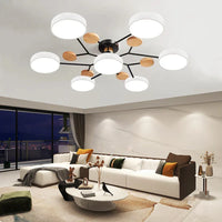 Lustre LED Nordique en Bois - Éclairage Intérieur Minimaliste