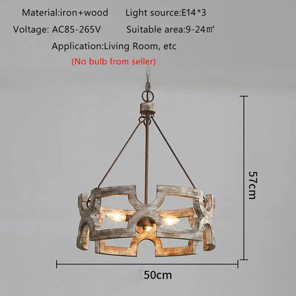 Lustre en bois américain pour un intérieur créatif rural